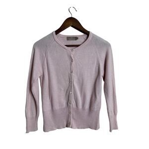 Brodie Cashmere 100% Cashmere Blush Pink Wide Ribbed Waistband Womans M